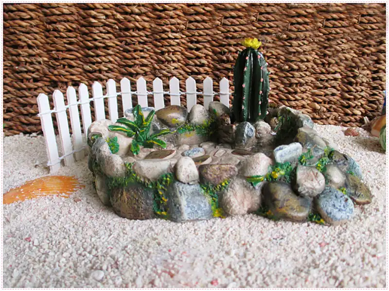 Tortoise Hermit Crab Water Pot Feeder 16 11 5 7 5cm Resin Cactus