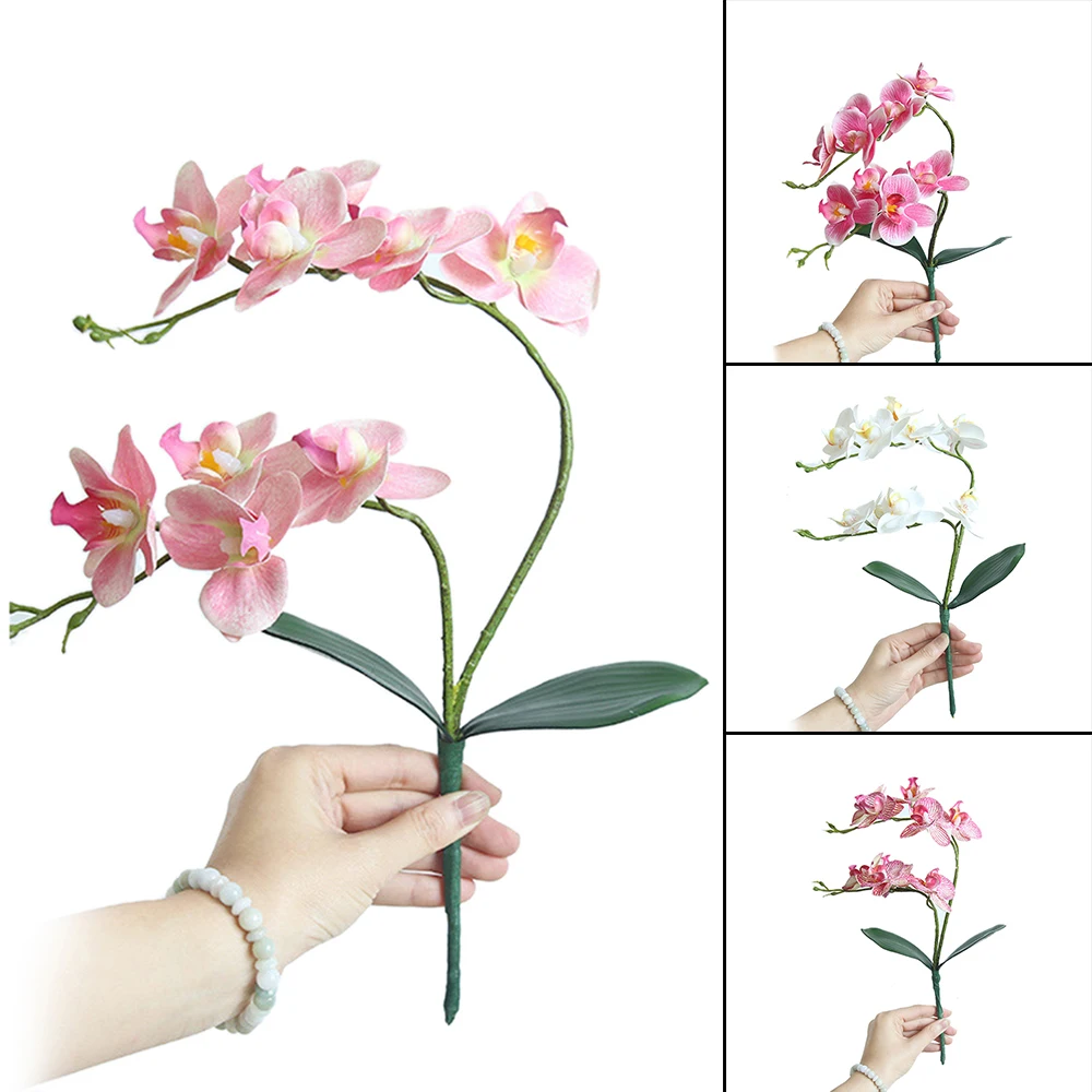 

4 Color Artificial Butterfly Orchid Branch Silk Flower Pink Phalaenopsis Bouquet Wedding Valentine's Day Home Room Decor