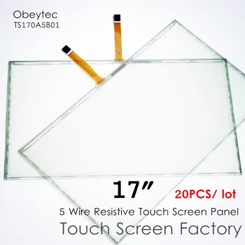 شراء20 قطعة! Obeytec 17 بوصة القياسية 5-سلك المقاومة إحساس اللمس الزجاج ، دون تحكم مجلس ، AA 337*269 ، TS170A5B01