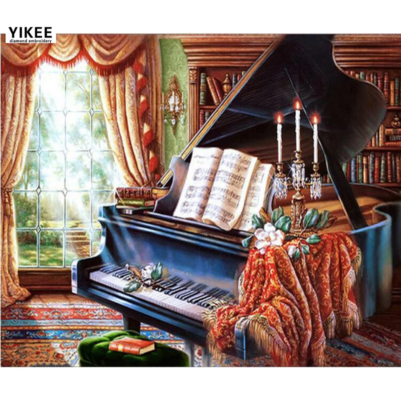

5d diamond embroidery,diamond painting music instrument,piano,diamond paintings mosaic picture