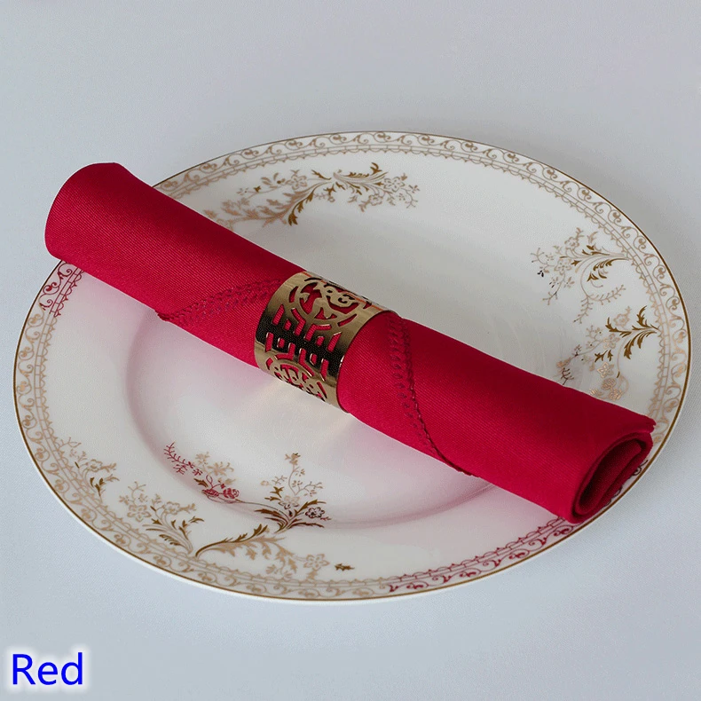 Красный цвет салфетки плотная полиэстер салфетки для свадьбы отель и ресторан украшение стола морщин и пятен