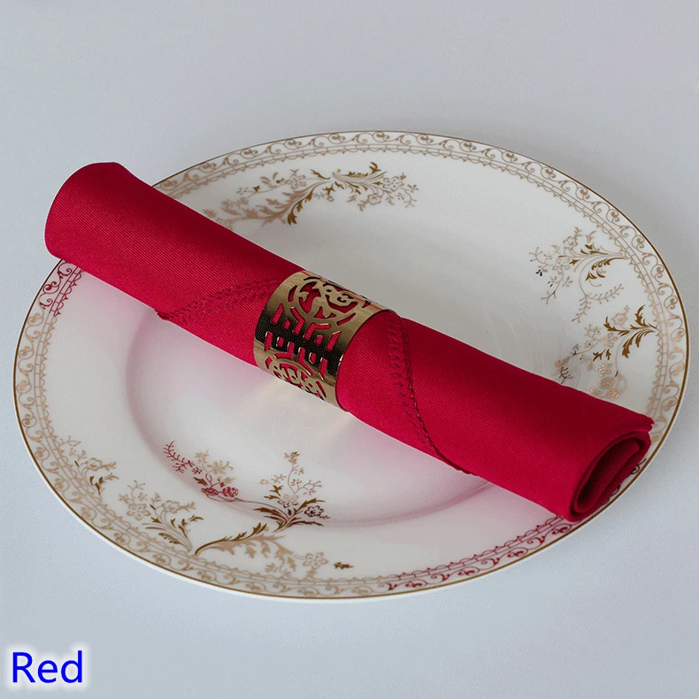 

Red colour Napkins plain polyester Napkins for wedding hotel and restaurant table decoration wrinkle and stain resistant