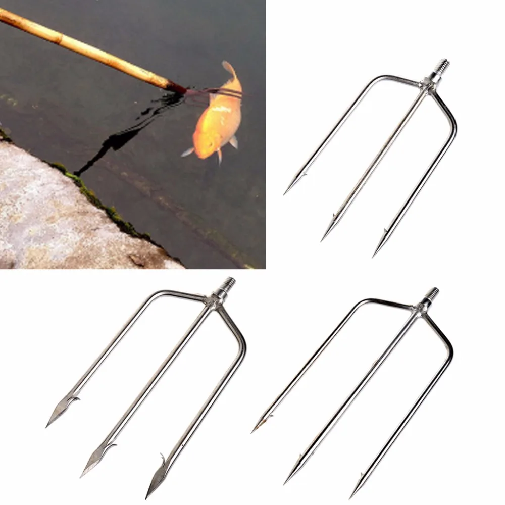 

Stainless Steel Prong Harpoon Fish Fork Fishing Ice Breaker Accessory TackleTool