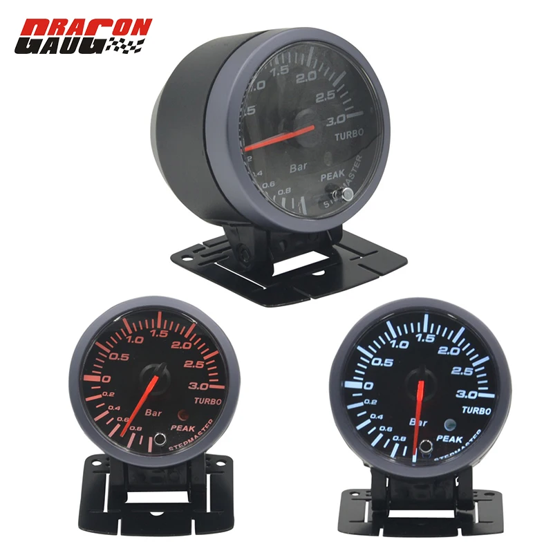 

Dragon gauge 60mm CarTurbo boost gauge Meter warning function Automotive instrument Turbio pressure turbine gauge -1~3 Bar gauge