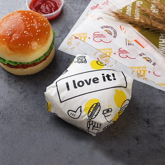 Envoltorio de papel encerado para sándwich, embalaje de hamburguesa para  pan, patatas fritas, herramientas para hornear, comida rápida  personalizada, 50/100 Uds. - AliExpress