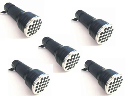 

5 Piece LED Flashlight UV Ultra Violet 21 LED 395nm Flashlight Mini Blacklight Aluminum AAA Torch Lamp Hiking Camping Fishing
