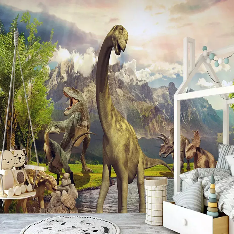 Пользовательские настенные покрытия Юрского периода мир динозавров фото детская комната Настенные обои детская спальня настенные