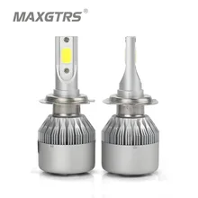 2x H27 880/881 H1 H3 H4 H7 H8 H11 9005 9006 H13 9004 автомобилей COB светодио дный свет фар 72 Вт 6000 К/3000 К Белый лампы дальнего
