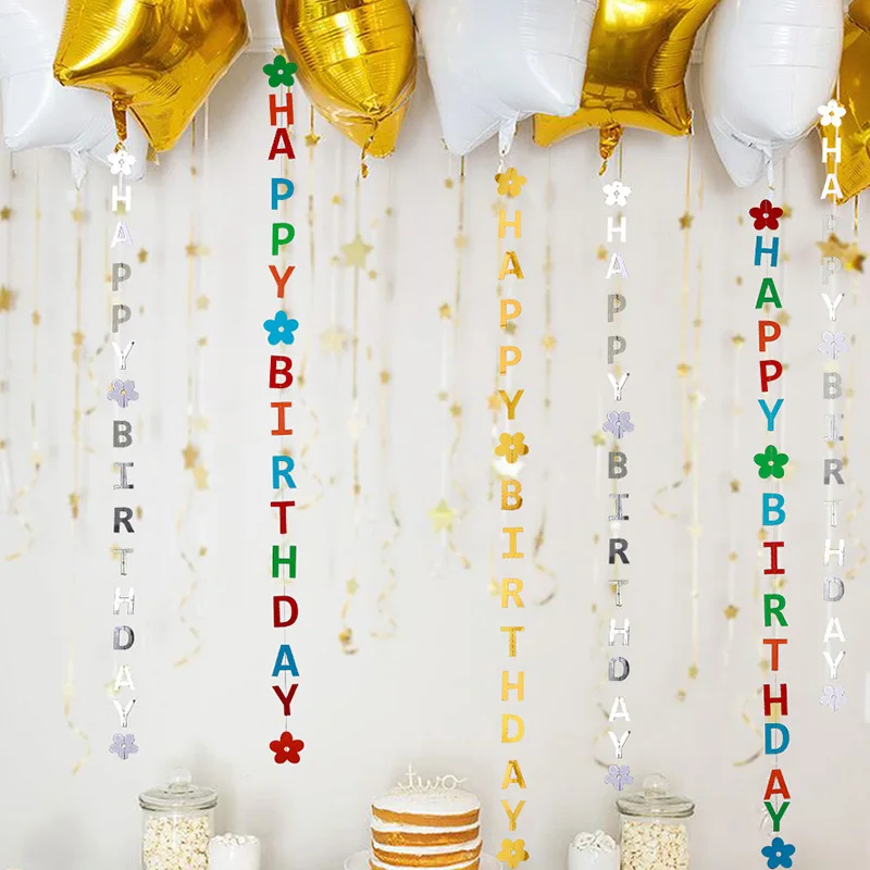 

Happy Birthday Balloon Drop Letter Garland Party Decoration Paper Confetti Balloons Star Foil Balloon Birthday Party Supplies