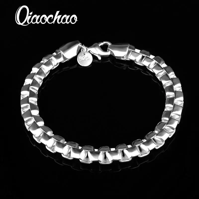 925 solid Silver Plated jewelry silver men's link chain thick genuine