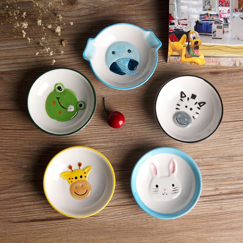 

Ceramic tableware cartoon rabbit dishes creativity Snack desser seasoning dish sushi small set Animal zebra frog elephant