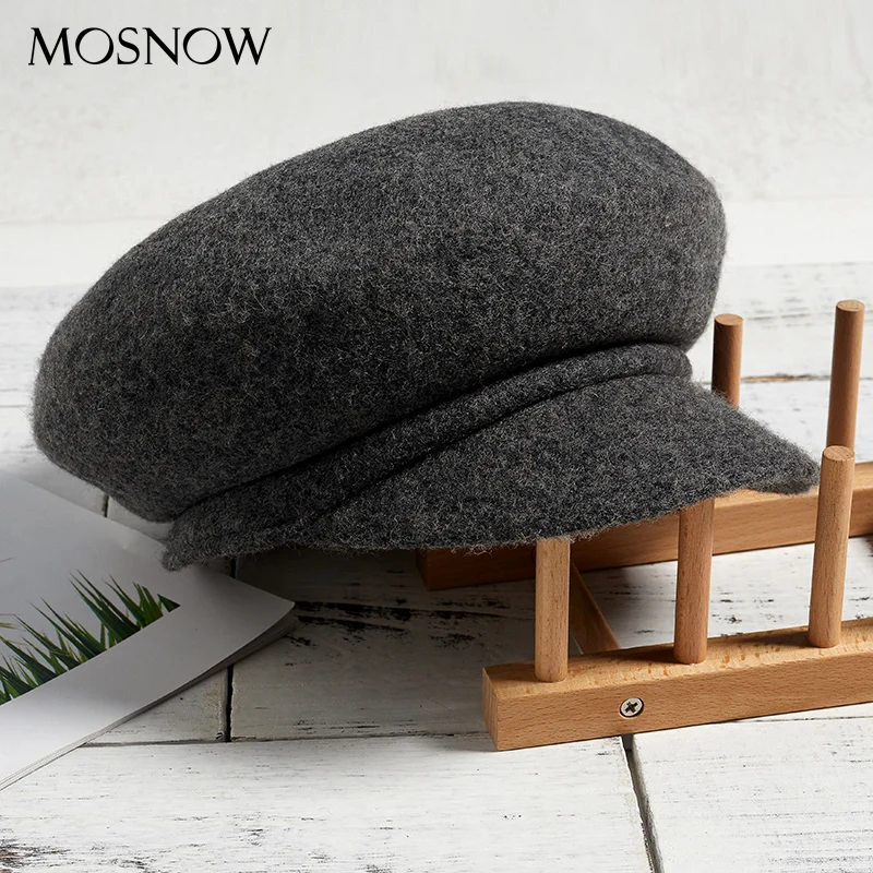 Зимние шапки Anise Newsboy ретро из 100% кашемировой шерсти восьмиугольный головной убор