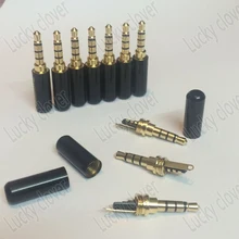 100 шт. 4 полюса имеют логотип медь позолоченный 3,5 мм Мужской стерео мини-разъем пайки Разъем