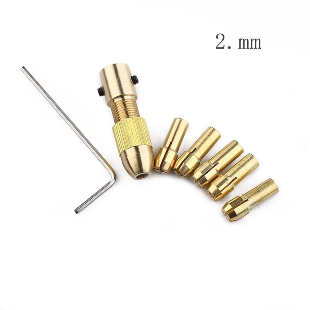 

7PCS Drill Chuck Collets Set of Quick Chuck for Mini Tools 2mm 3.175mm Copper Drill Folder Copper Cap Axis Drill Collet Tool Kit