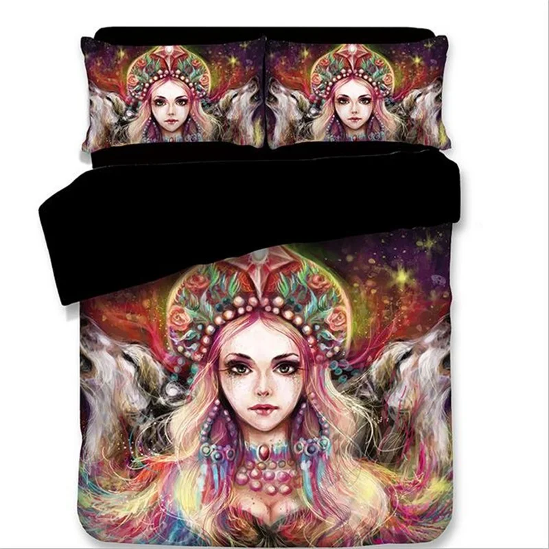 Best Princess Fairy Bedding Set Twin Queen King Size Duvet Cover Set Flat Sheets or Fitted Sheet Pillowcase Home Textiles