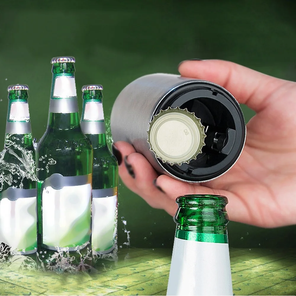 

Portable Stainless Steel Beer Bottle Opener Automatic Bottle Openers Beer Soda Cap Wine Bottle Opener Bar Gifts Kitchen Tools