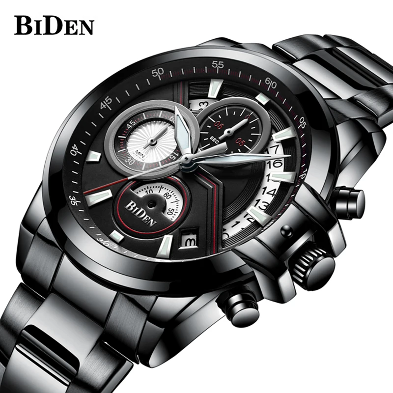 

BIDEN Sport Chronograph Watch Men Top Luxury Quartz Wrist Watches Clock Men Relogio Masculino Army Military Wristwatch