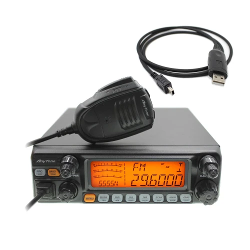 Большой ЖК-дисплей AT-5555N AM FM USB LSB PW CW 10 Neter 28,000-29,700 МГц 40 каналов CB AT5555N радио приемопередатчик - Цвет: AT-5555N and USB