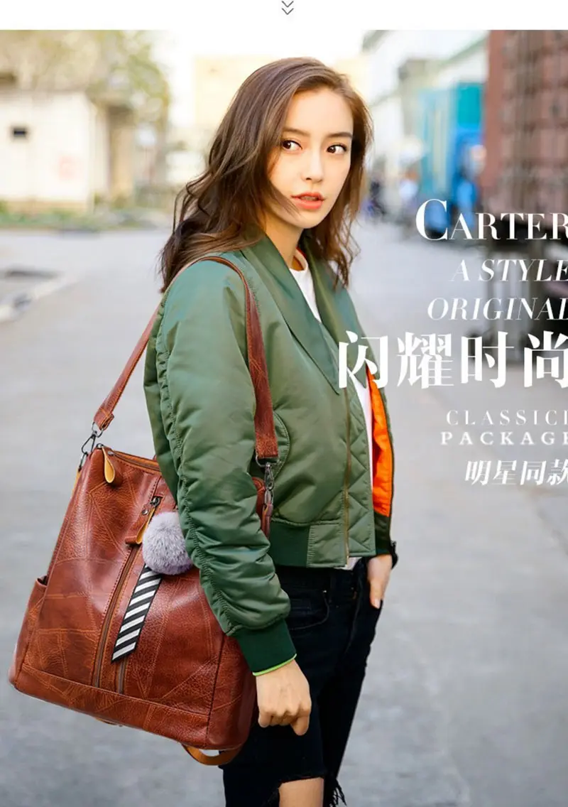 vintage backpack female brand leather women's back (17)