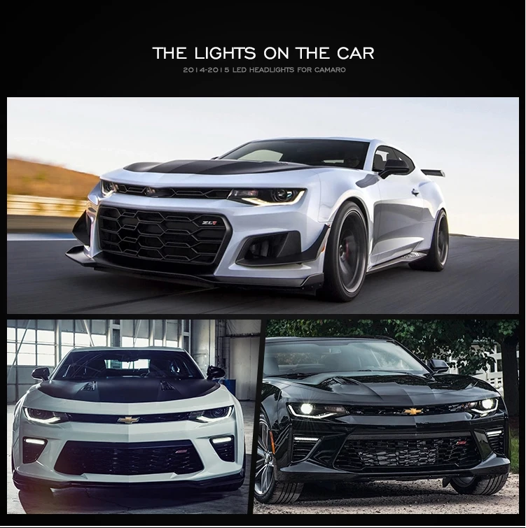 VLAND LED RGB Headlights For 2014 2015 Chevy Chevrolet Camaro RGB DRL
