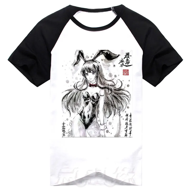 Аниме «Seishun Buta Yarou wa Bunny Girl Senpai no Yume wo Minai», футболка для косплея, футболки, топы