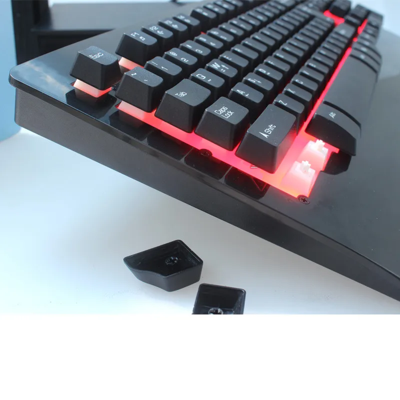 OMESHIN бренд 3 цвета сменная игровая Проводная клавиатура двойной режим механическая клавиатура 104 клавиш RGB светодиодный подсветка игровая клавиатура