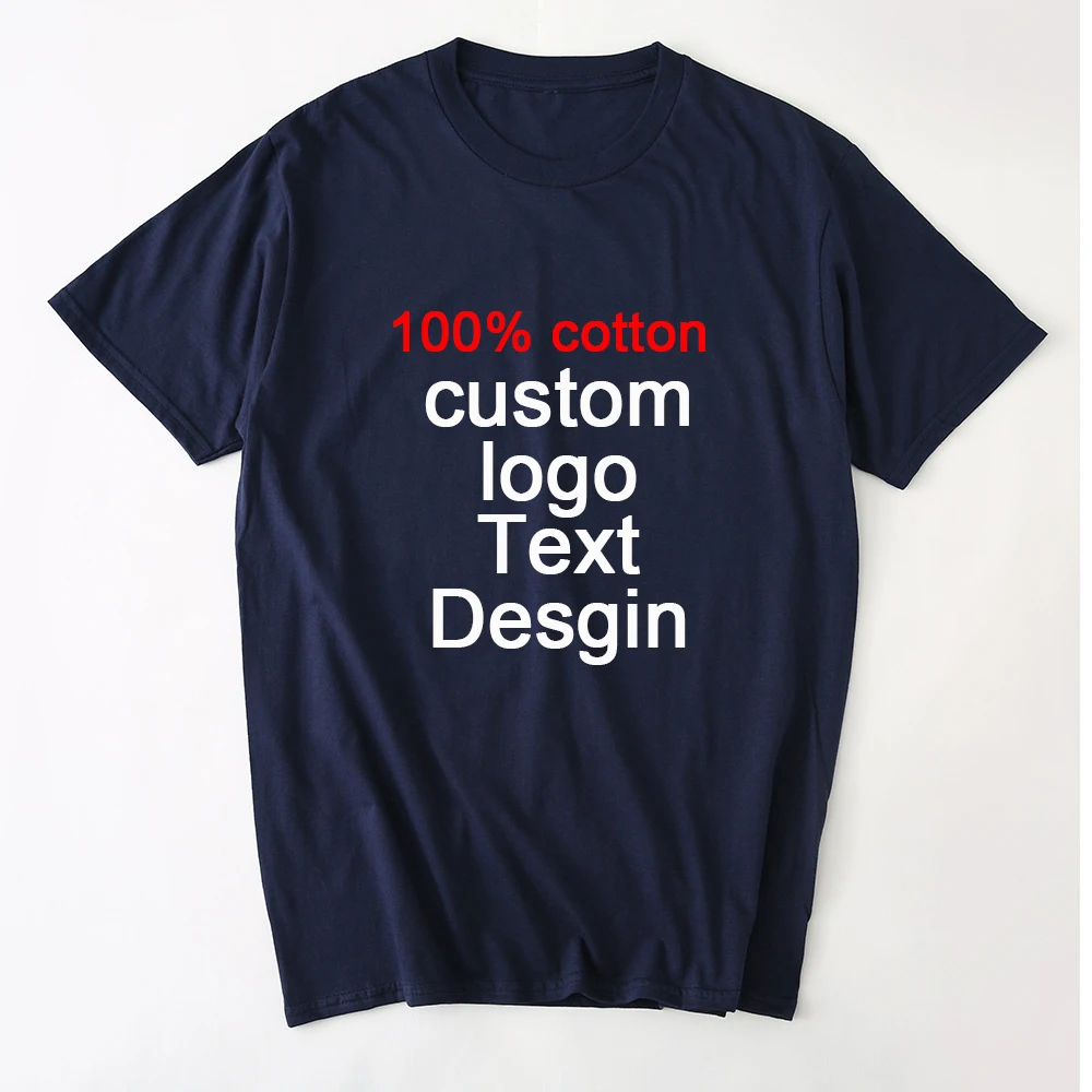 

Oversized Men Women Unisex Custom logo text photo printed Cotton T shirt Solid Boy punk rock Tops tees Company Team basic shirts