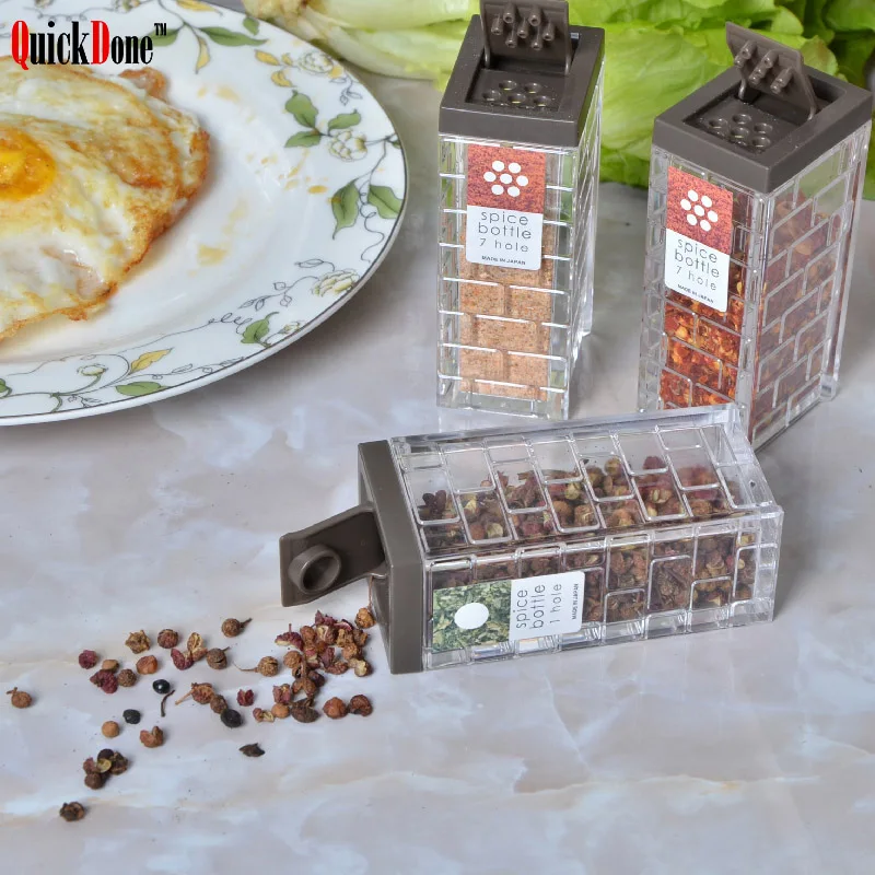 

QuickDone Clear creative Seasoning Spices Jar Salt Canister Sauce Bottle Storage Rack Container Jars Flavouring Box AKC5143