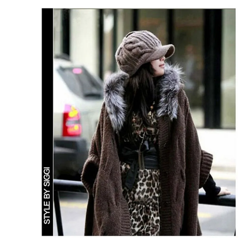 Winter Women's Caps Warm Wool Hats Solid Color knit Hat Earmuffs Visors Female Hand Hook Fashion Hats