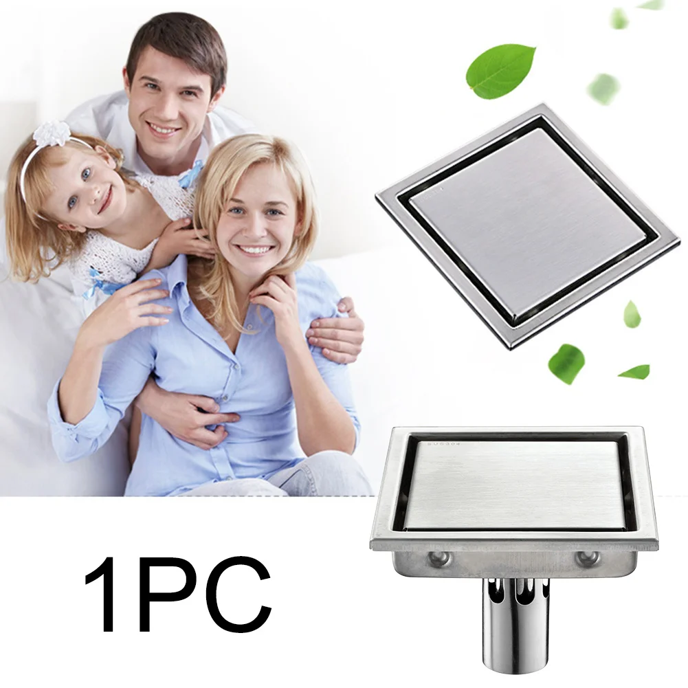 

Waste Antique Grates Square Shape Durable Hair Shower Stainless Steel Tile Invisible Anti-odor Bathroom Cover Floor Drain Insert