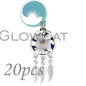 

20x KK770 Cute Pray Angel Baby Dream Catcher Pearl Beads Cage Locket Pendant Essential Oil Diffuser Aromatherapy Jewelry Making