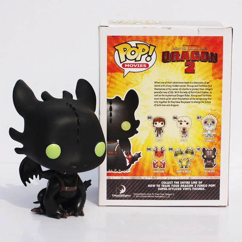 

FUNKO POP Dragon 2 Cartoon How to train your dragon toothless PVC Figure toy 10cm With Box