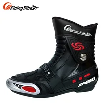 RIDING TRIBE Over Ankle Motocycle Boots Dirt Bike Off-Road Racing Riding moto shoes Motocross Racing Boots Black big szie 40-45