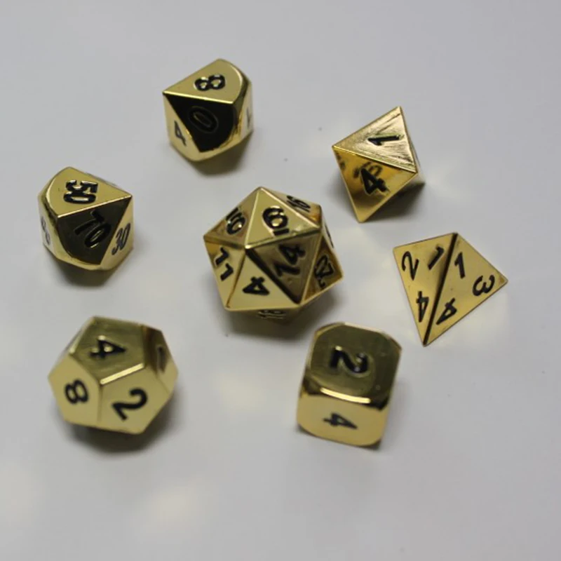 Buy NEW Metal 7 Dice set d4 d6 d8 d10 d d12 d20 for