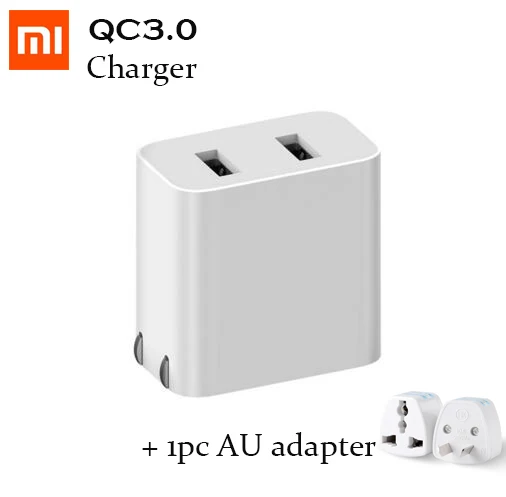 Оригинальное портативное зарядное устройство Xiaomi Dual USB US plug Mini Quick Charge QC3.0 9V = 2A/12V = 1.5A/5V = 2.4A Max 18-20W Dual USB port - Тип штекера: Add AU adapter