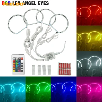 

FEELDO 1set Car RGB Multi-Color LED Angel Eyes Halo Ring Light Kit Wireless Remote Control For Lada VAZ 2106