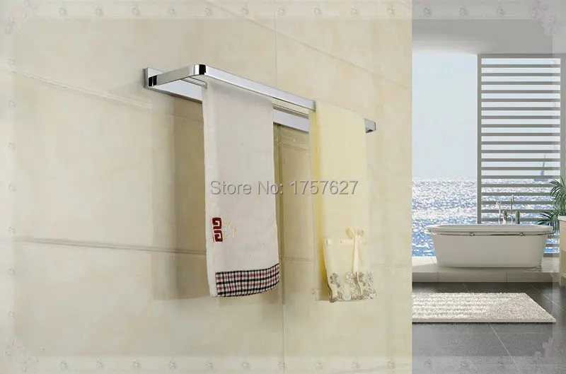 Bathroom double towel bar chrome bars holders mixer | Обустройство дома