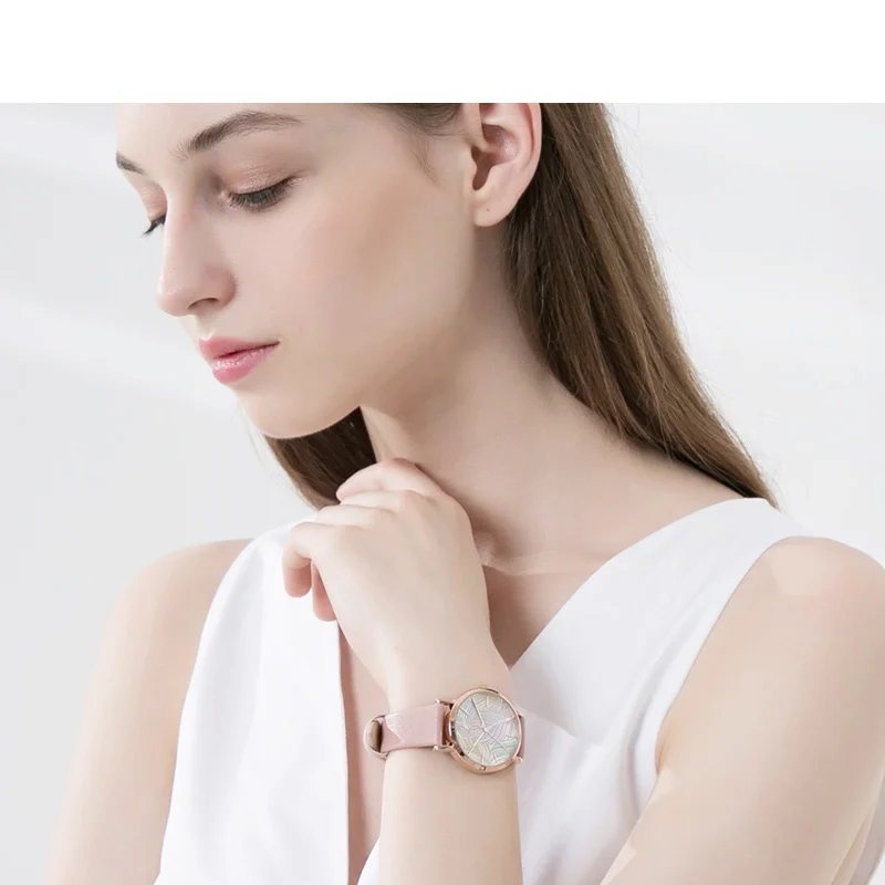 Юлий часы лист стиль геометрический узор современный дизайн циферблат мода кожа женская одежда часы 30 м водонепроницаемый Whatch JA-1090