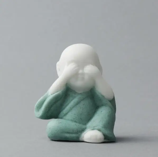 3D буддийский монах 11 стилей Силиконовое мыло свечная форма ручной работы изготовление мыла Милая статуя Будды фарфоровая религия ароматный, в форме косточки плесень - Цвет: Зеленый