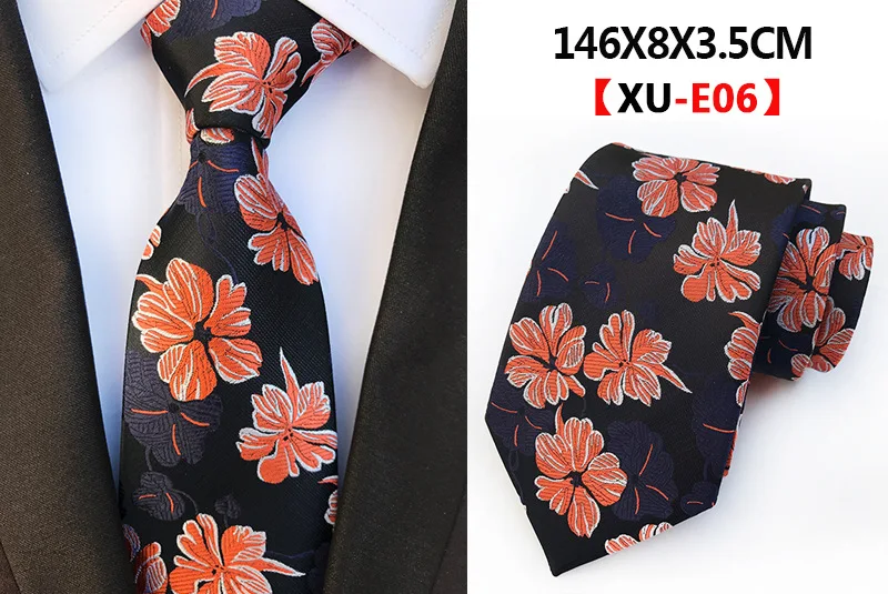Мужской модный деловой классический цветок 8 см галстуки для мужчин жаккардовый Свадебный галстук галстуки Hombre Нежные мужские аксессуары - Цвет: XU-E06