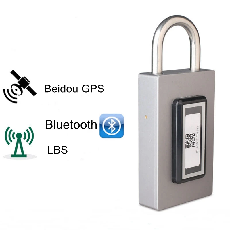 Перезаряжаемый и gps Bluetooth Смарт-замок водонепроницаемый без ключа пульт дистанционного управления шкафчик открытый Противоугонный замок - Цвет: Silver