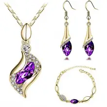 MISANANRYNE высокое качество элегантный роскошный дизайн Новая мода разноцветные Австрийские кристаллы падение ювелирные изделия, Золотая цепь наборы для женщин подарок