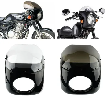

Universal Motorcycle Motorbike Round 7" Cafe Racer Head Light Lamp Front Headlight Fairing Clear/Smoke Windshield Windscreen