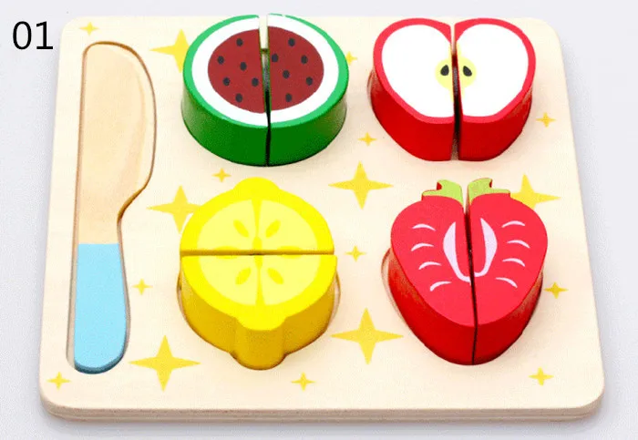 Новые деревянные игрушки фрукты и овощи десерт кухонный набор игрушек детские игрушки