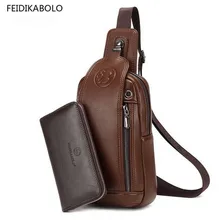 Brand Men Chest Pack Single Shoulder Strap Back Bag Leather Travel Men Crossbody Bags Vintage Rucksack Chest Bag