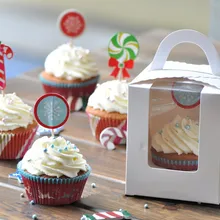 Рождество олень пики для капкейков Топпер украшения, бумажные обертки для кексов