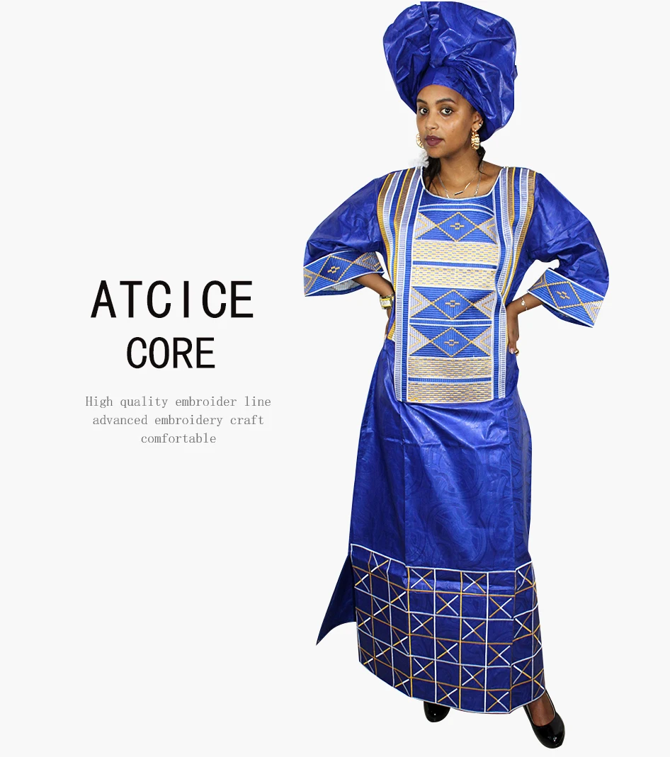 african outfits for ladies Free Shipping African Dresses For Women  Dashiki African Clothing New African Bazin Riche Embroidery Design Long Sleeve A061 african wear for ladies