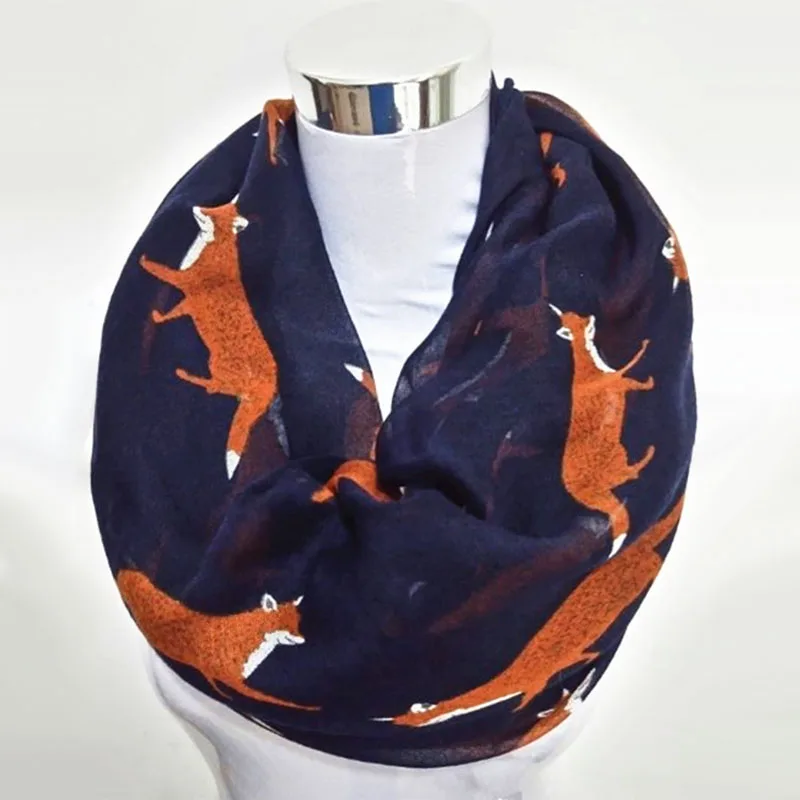Buy 10pcs/lot New Fashion Fox Infinity Voile Scarf