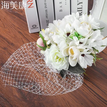 

Haimeikang Flower Fascinator Hat Wedding Women Linen Hair Ornaments Headpiece Bridal Wedding Floral Fascinator Accessories