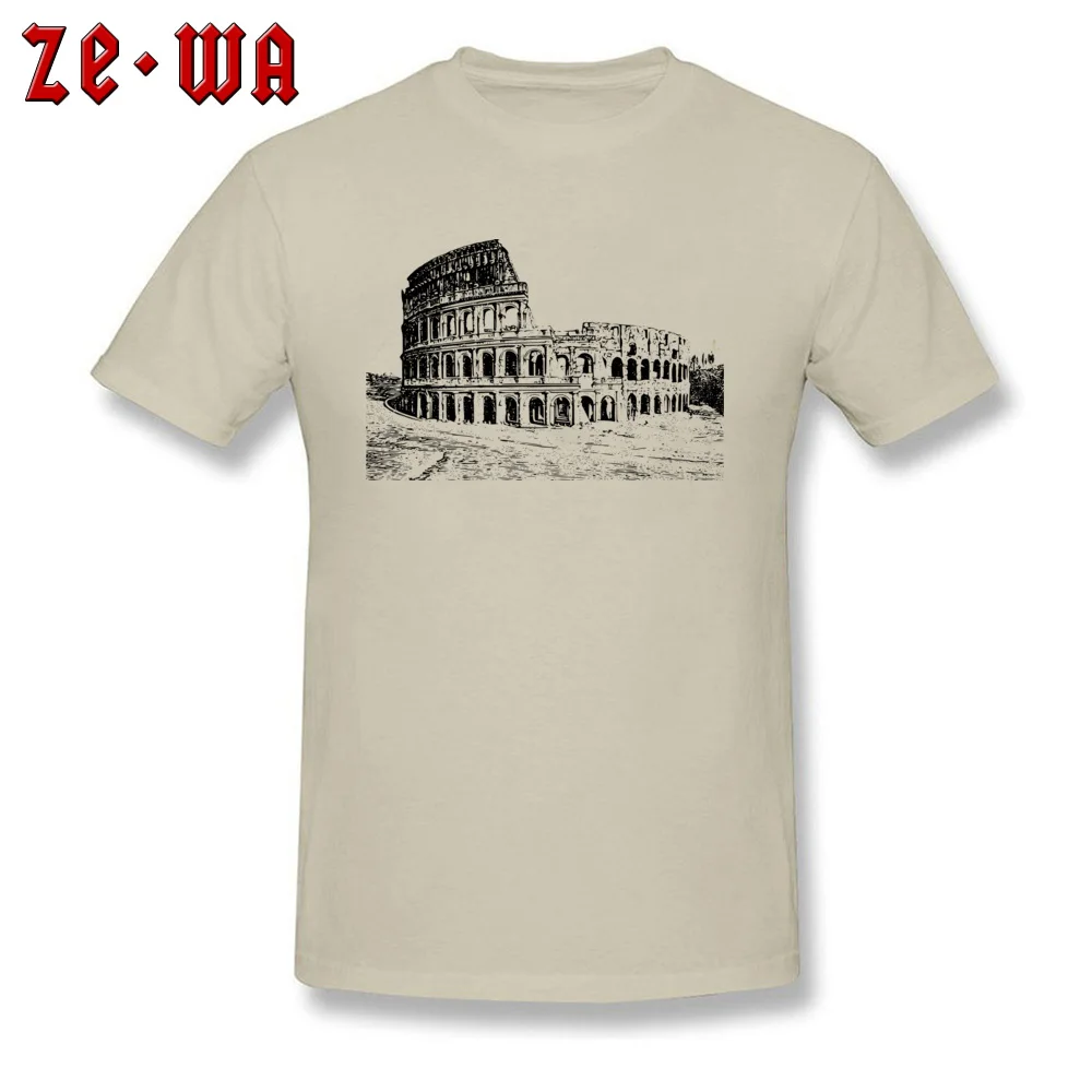 colosseum 1296587_960_720 T Shirt 2018 Short Sleeve Printed Cotton Crew Neck Men T Shirt Europe Tee-Shirts Mother Day colosseum 1296587_960_720 beige